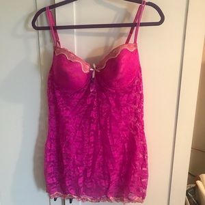 NWT 2x hot pink lace lingerie